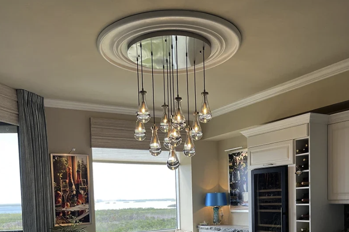 Stunning Glass Painted Grape Vine Chandelier